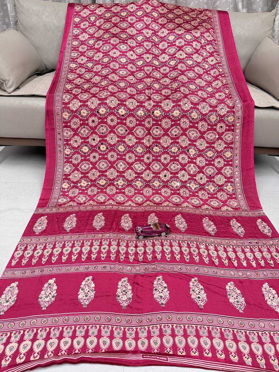 Gajji Silk Ajrakh Saree