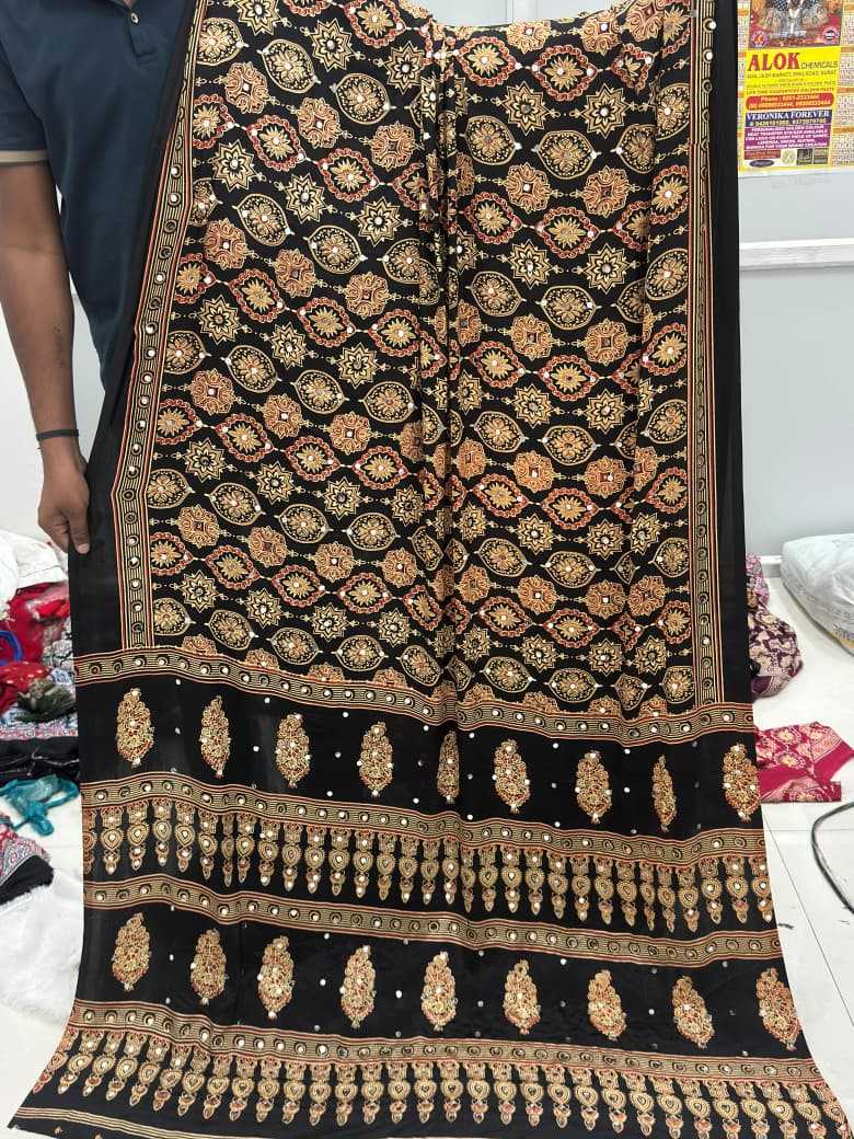 Gajji Silk Ajrakh Saree
