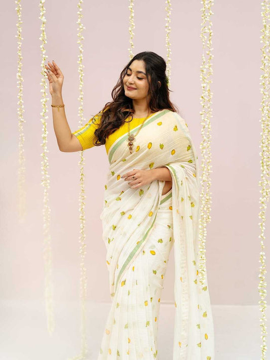 Vrishti Silk Soft Saree in Yellow