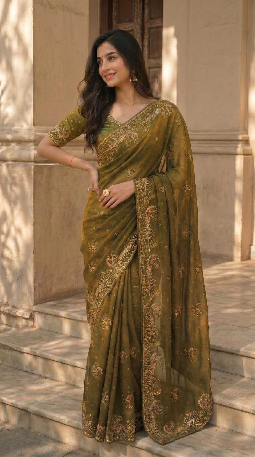 Chiffon Saree in Maroon