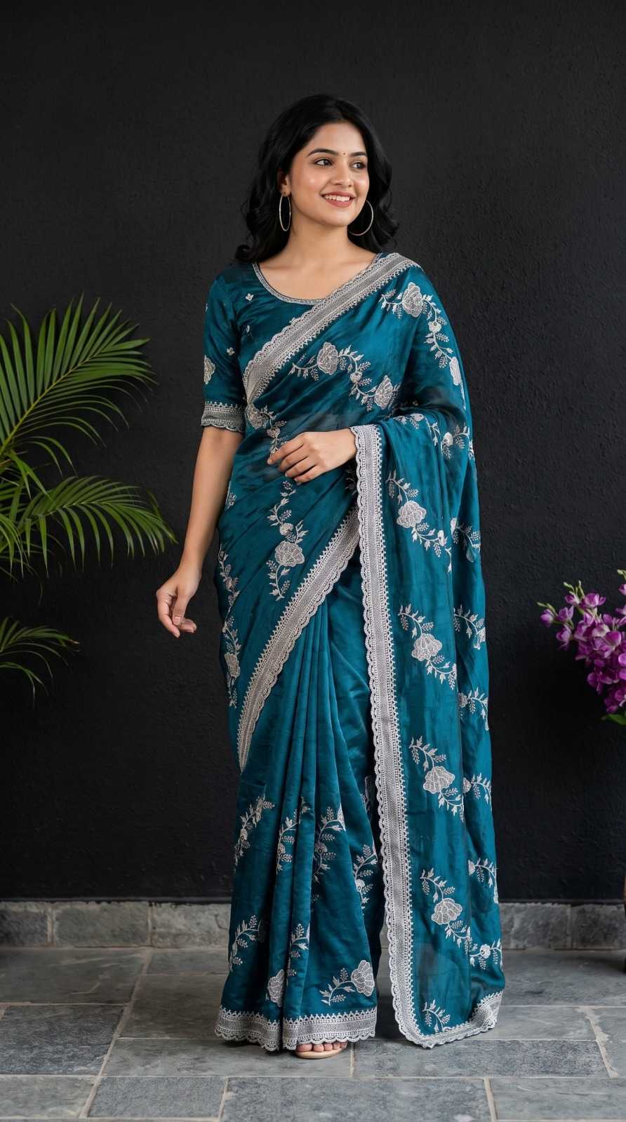 Satin Designer Saree