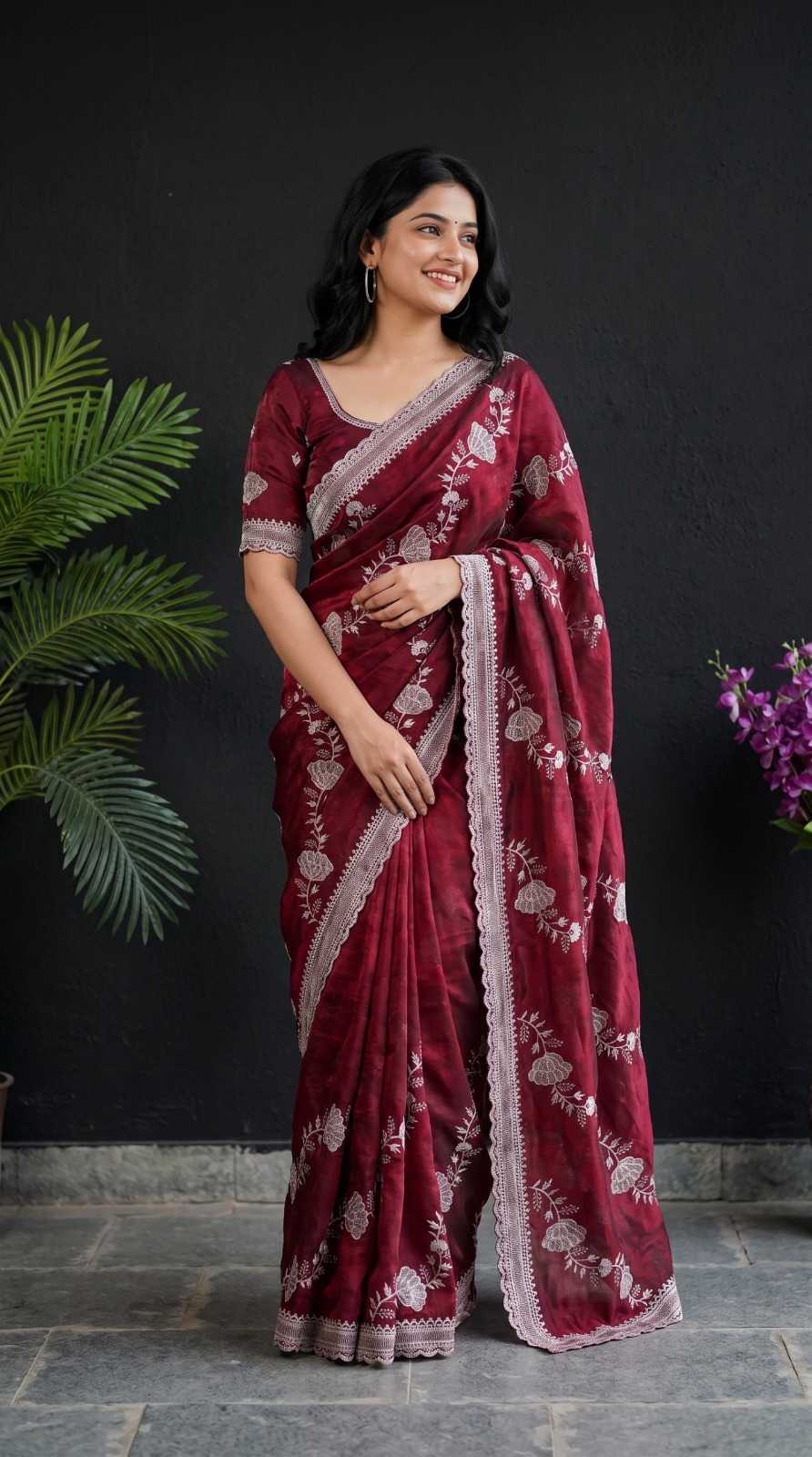 Satin Designer Saree