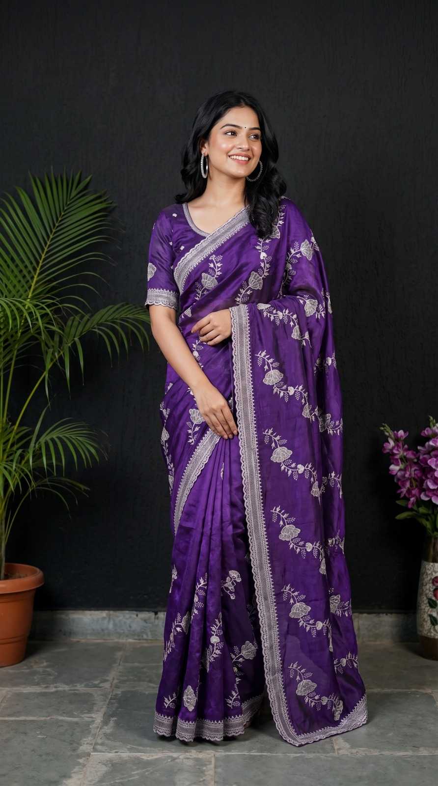 Satin Designer Saree