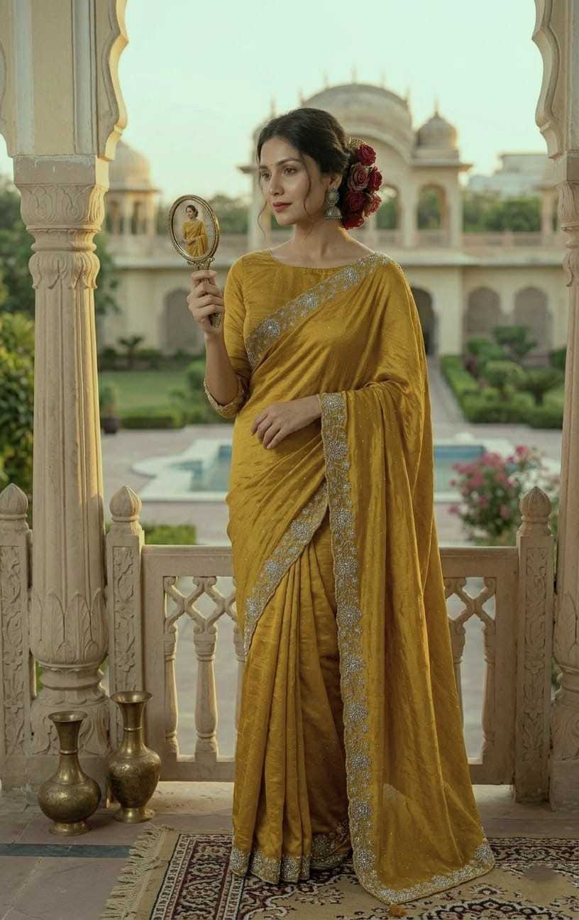 Chinon Designer Saree in Violet