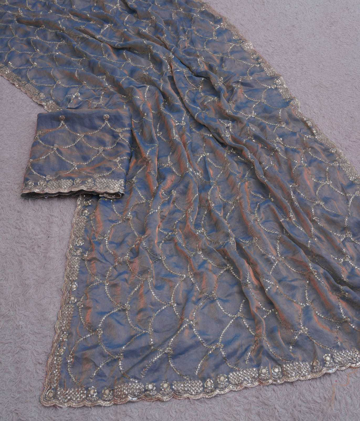 Satin Sequence Saree