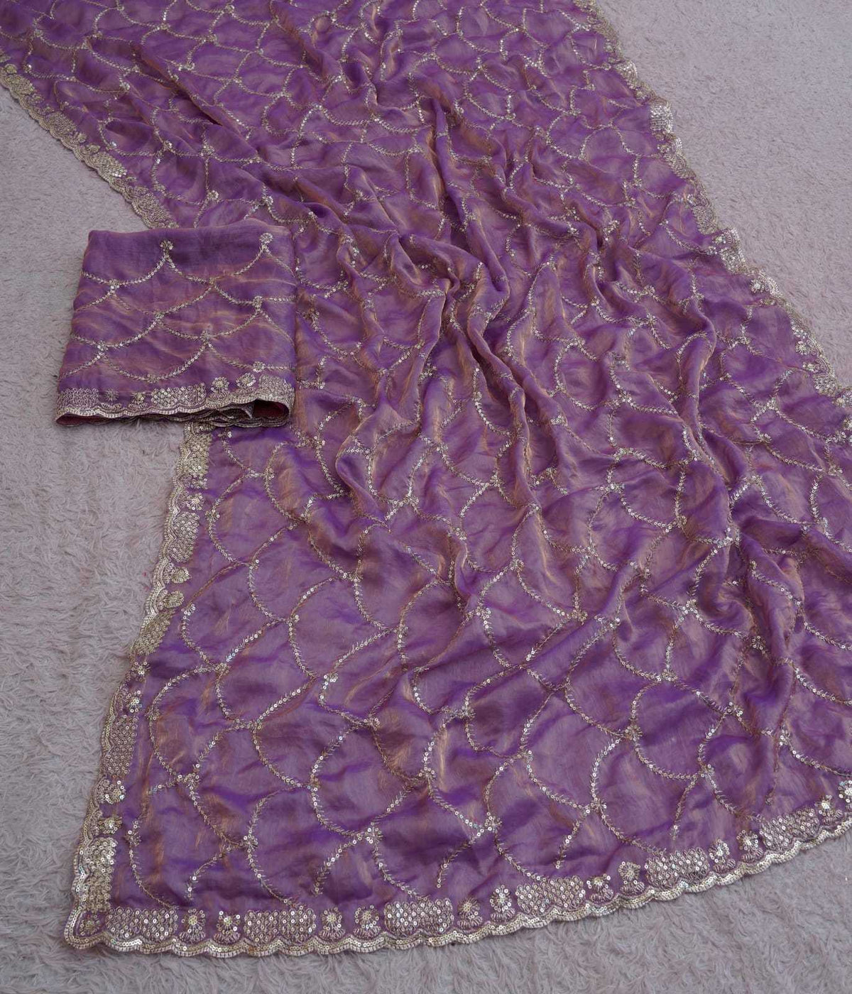 Satin Sequence Saree
