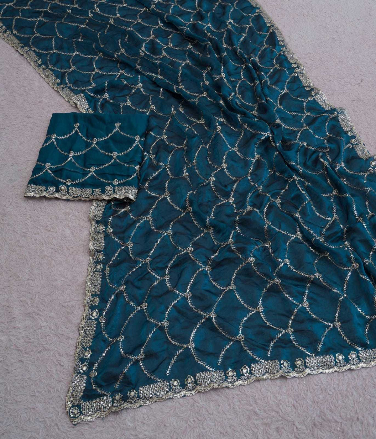 Satin Sequence Saree