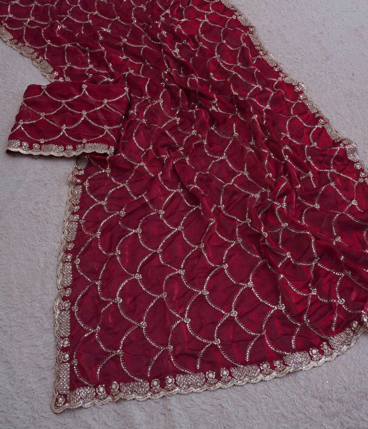 Satin Sequence Saree