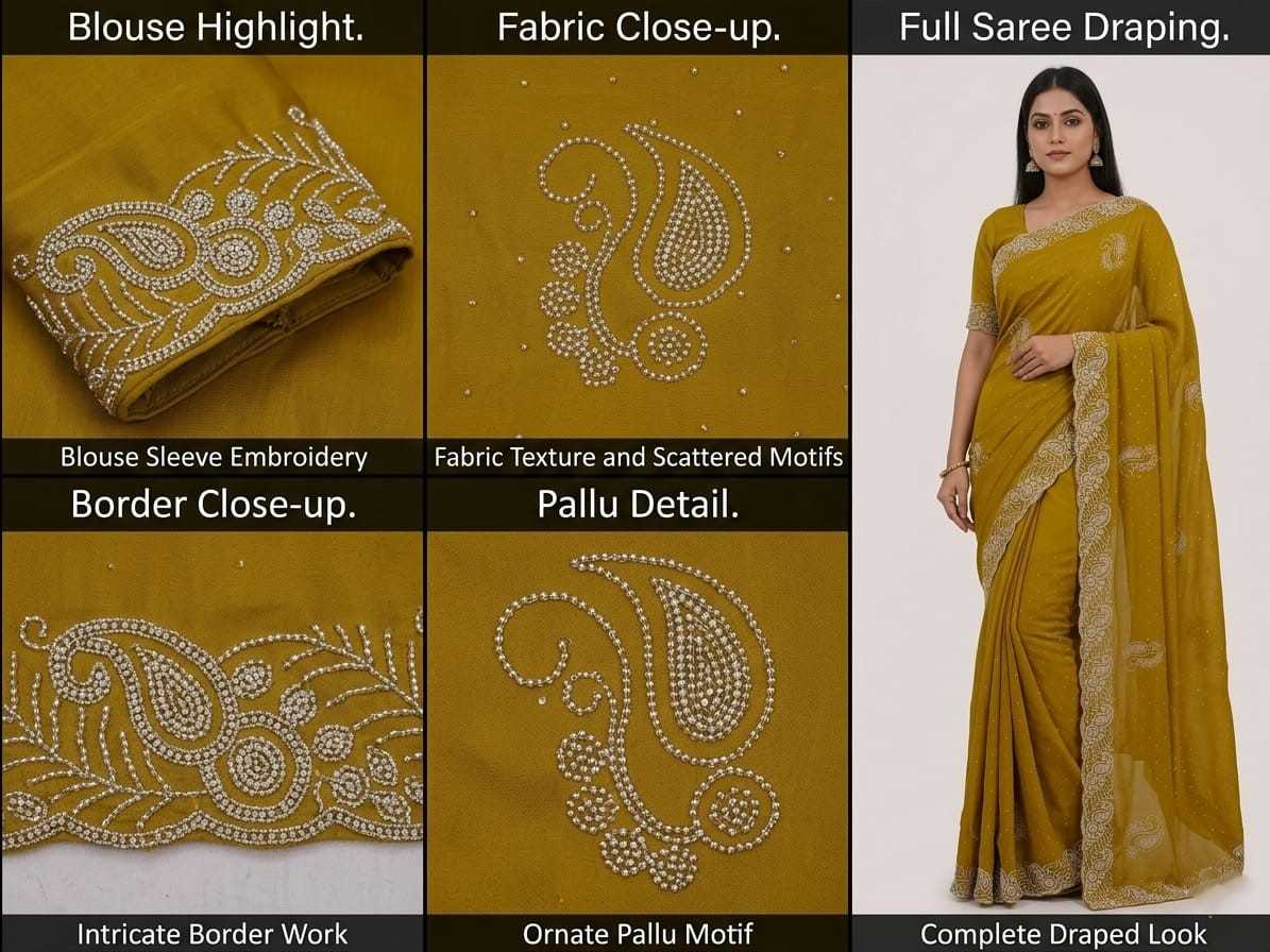 Chinon Designer Saree in Dark Wine