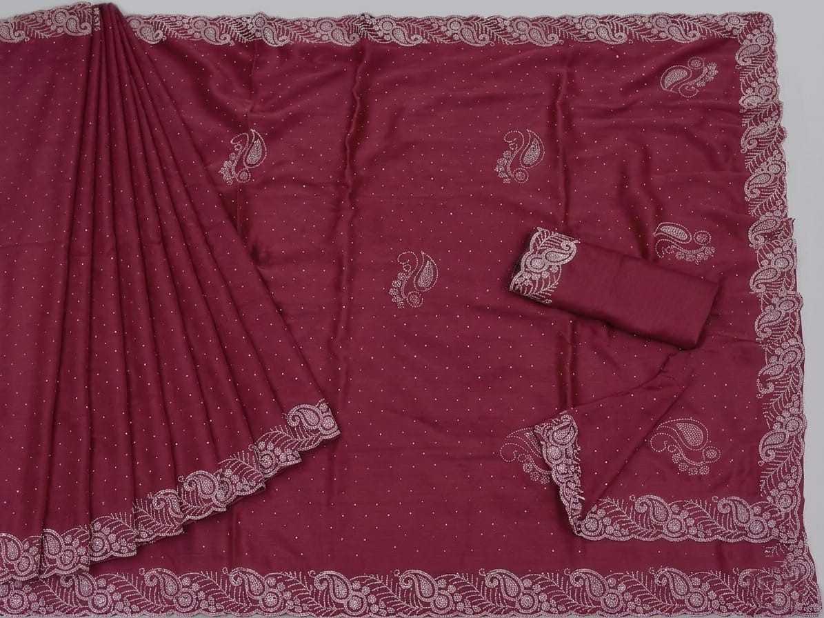 Chinon Designer Saree in Purple