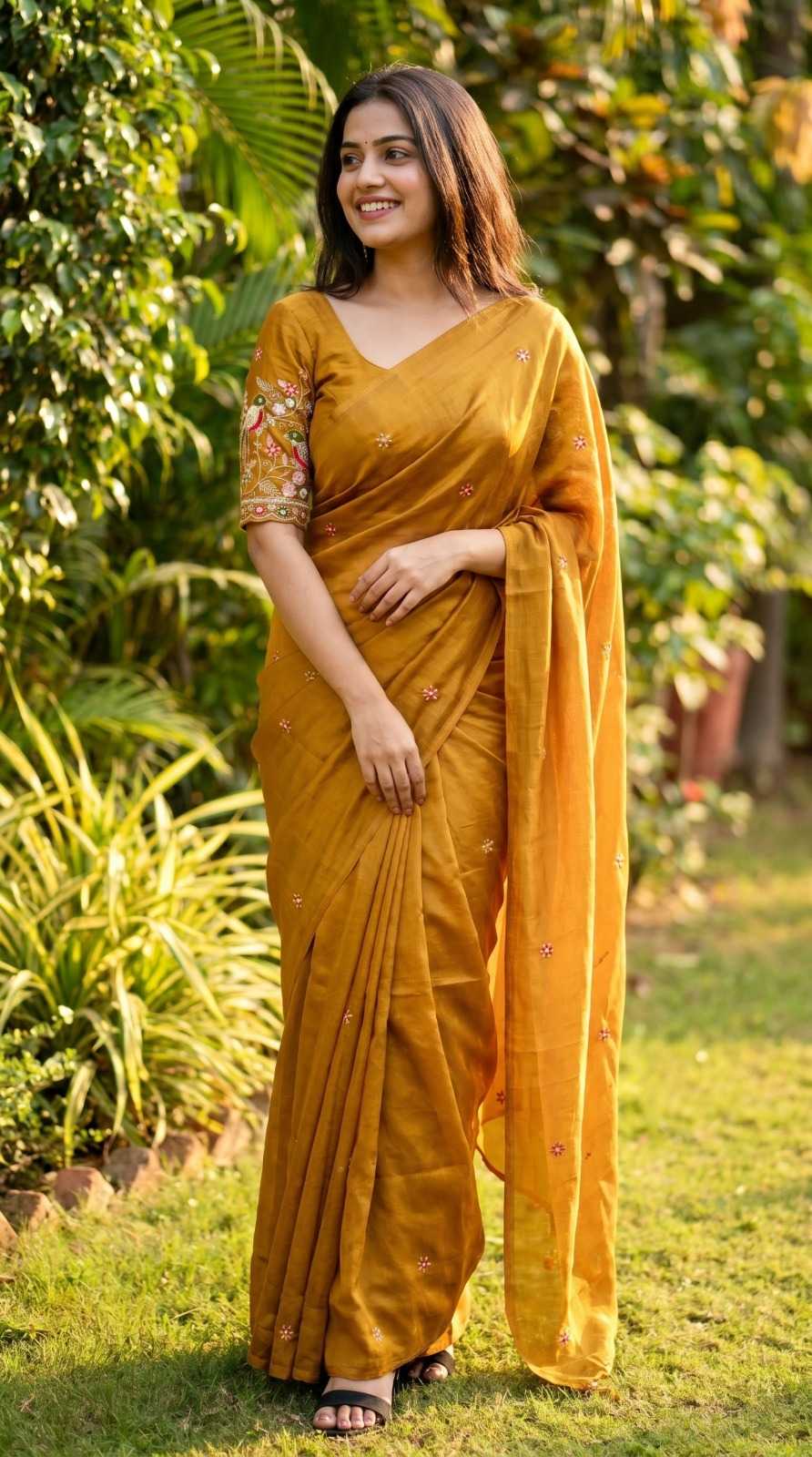 Rangoli Silk Sequence Saree in Red