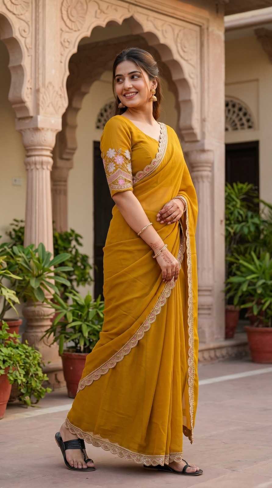 Rangoli Silk Designer Saree in Yellow