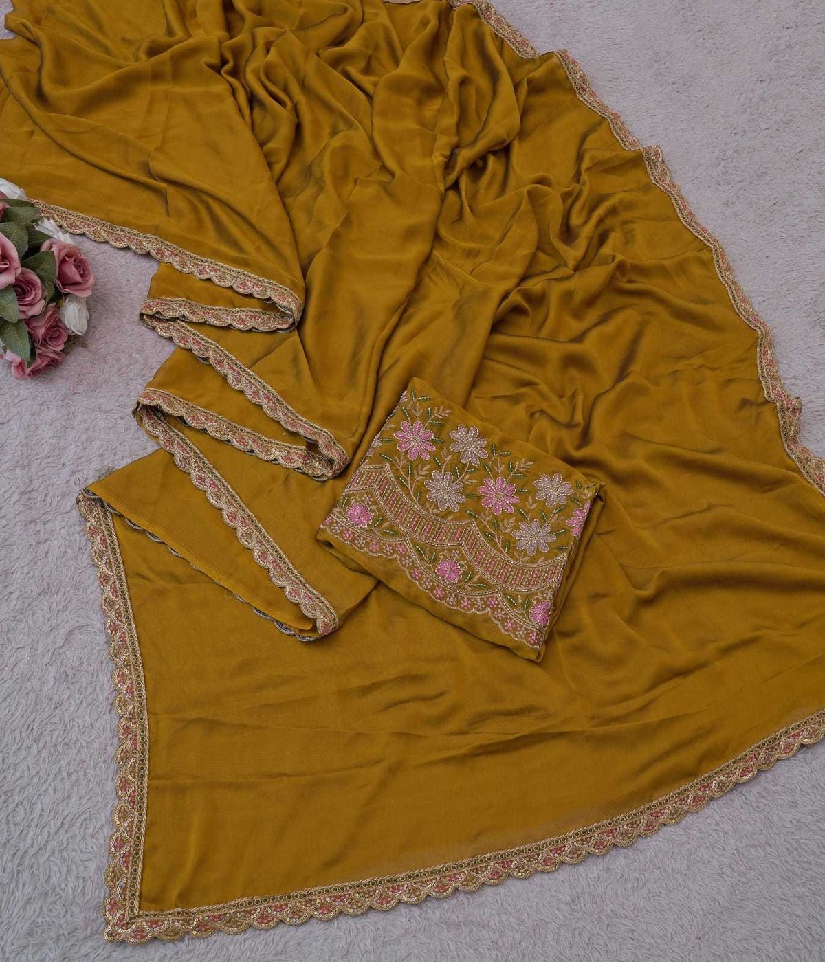 Rangoli Silk Designer Saree in Yellow