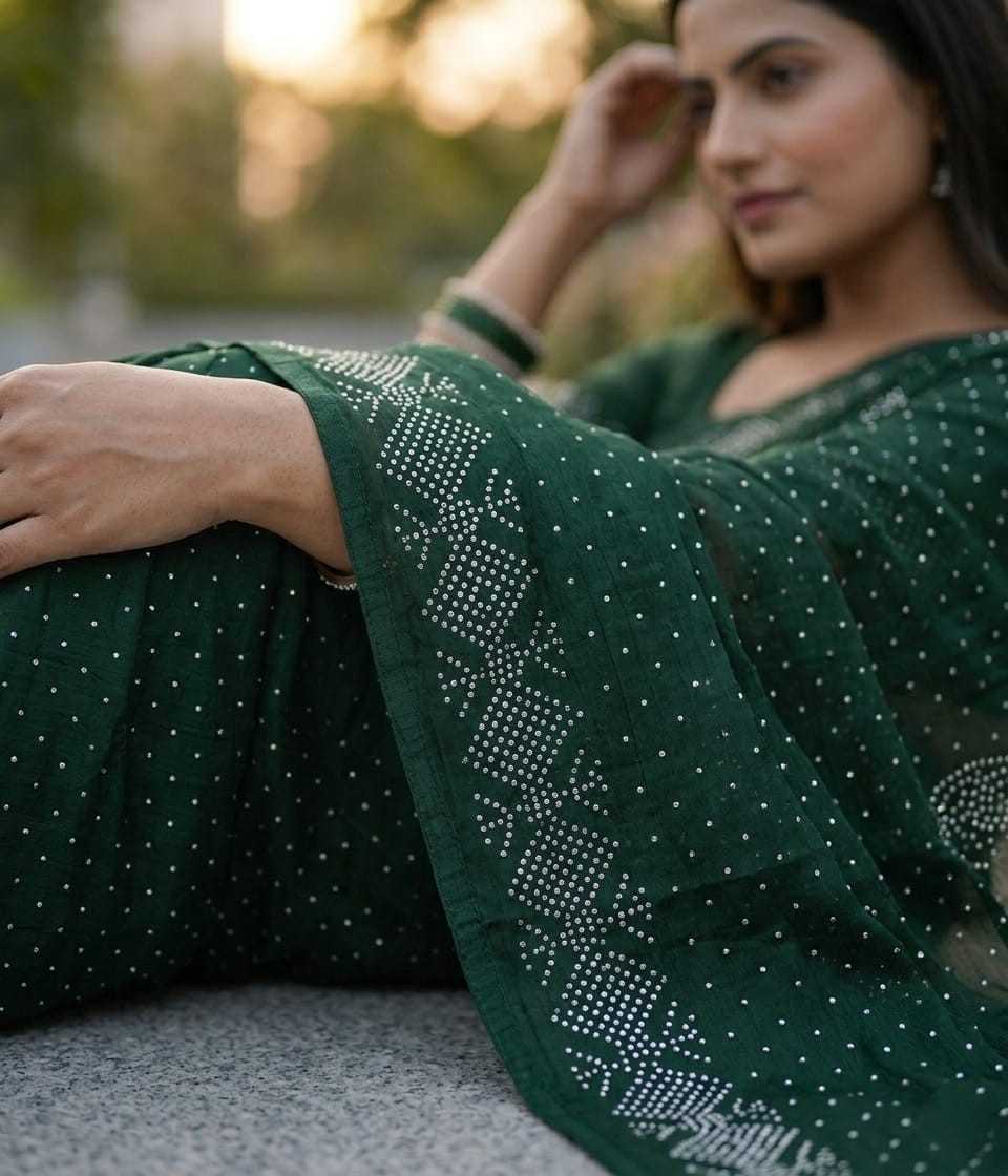 Soft Vichitra Designer Saree