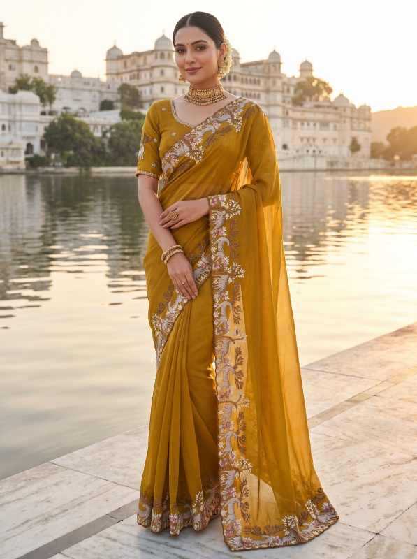 Rangoli Silk Designer Saree in Rani