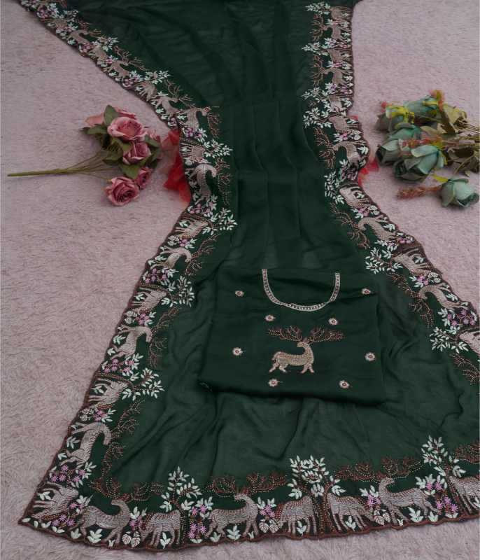 Rangoli Silk Designer Saree in Rani