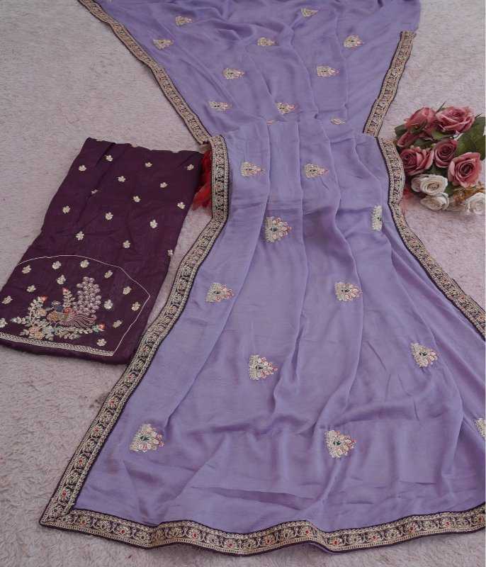 Rangoli Silk Sequence Saree in Lavender