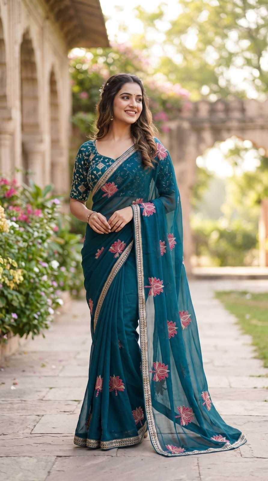 Crunchi Sequence Saree