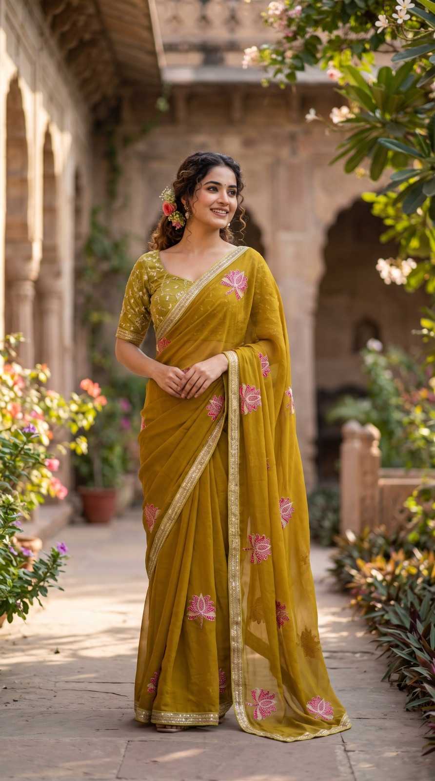 Crunchi Sequence Saree