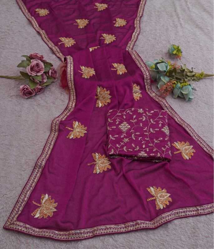 Crunchi Sequence Saree