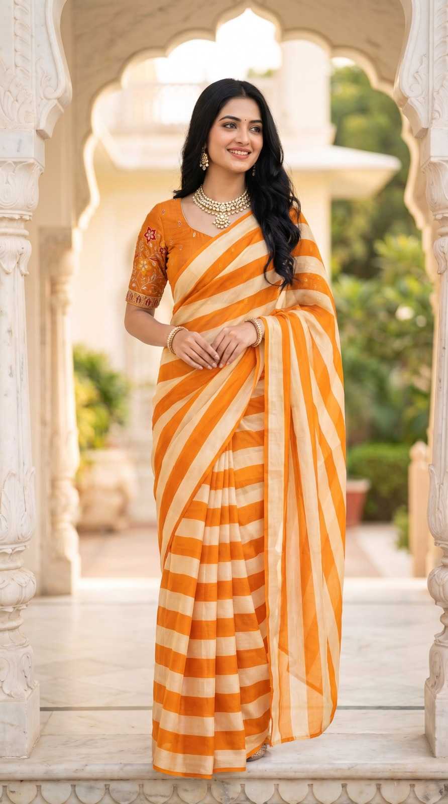 Chiffon Sequence Saree in Wine