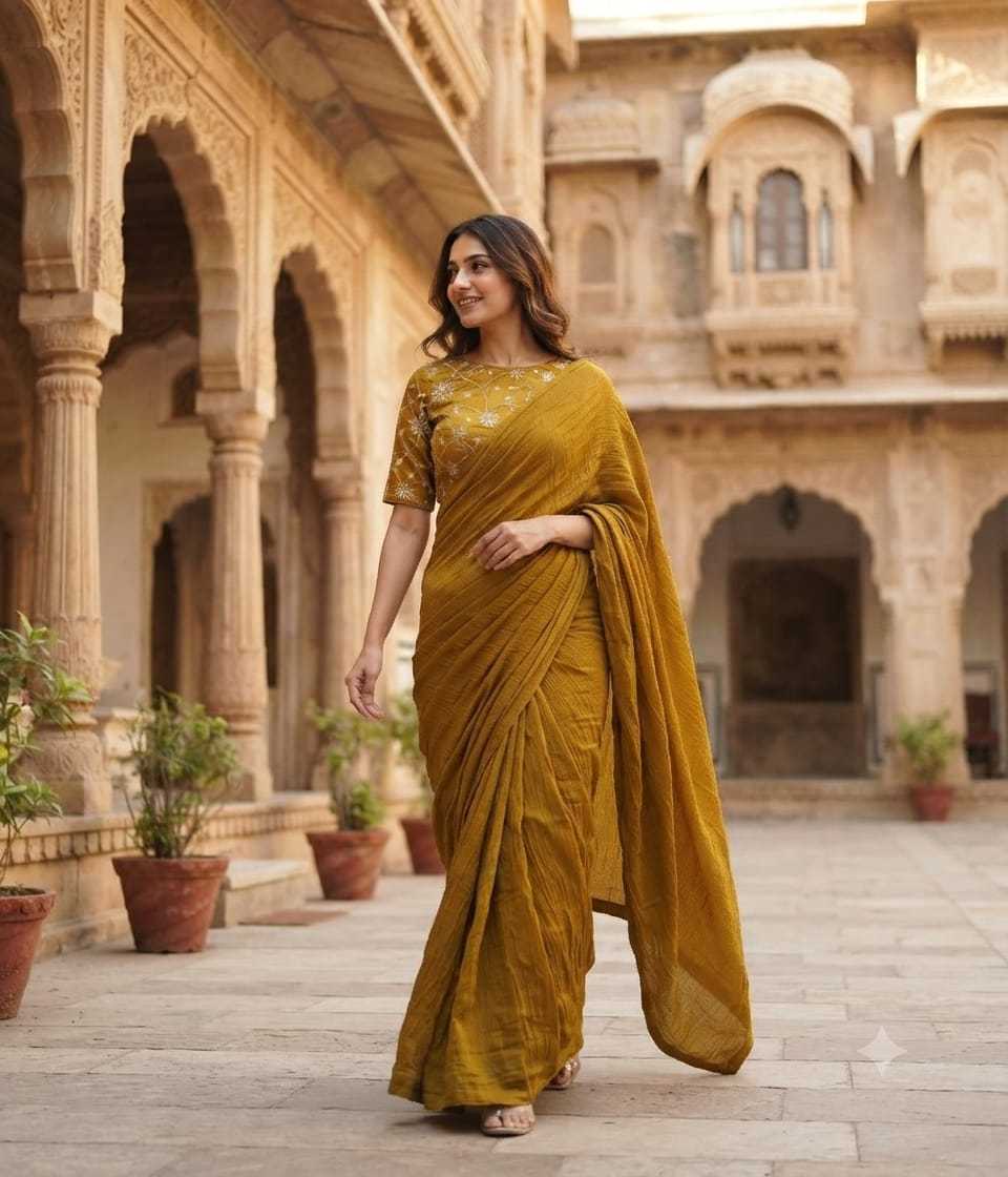 Mono Slub Designer Saree