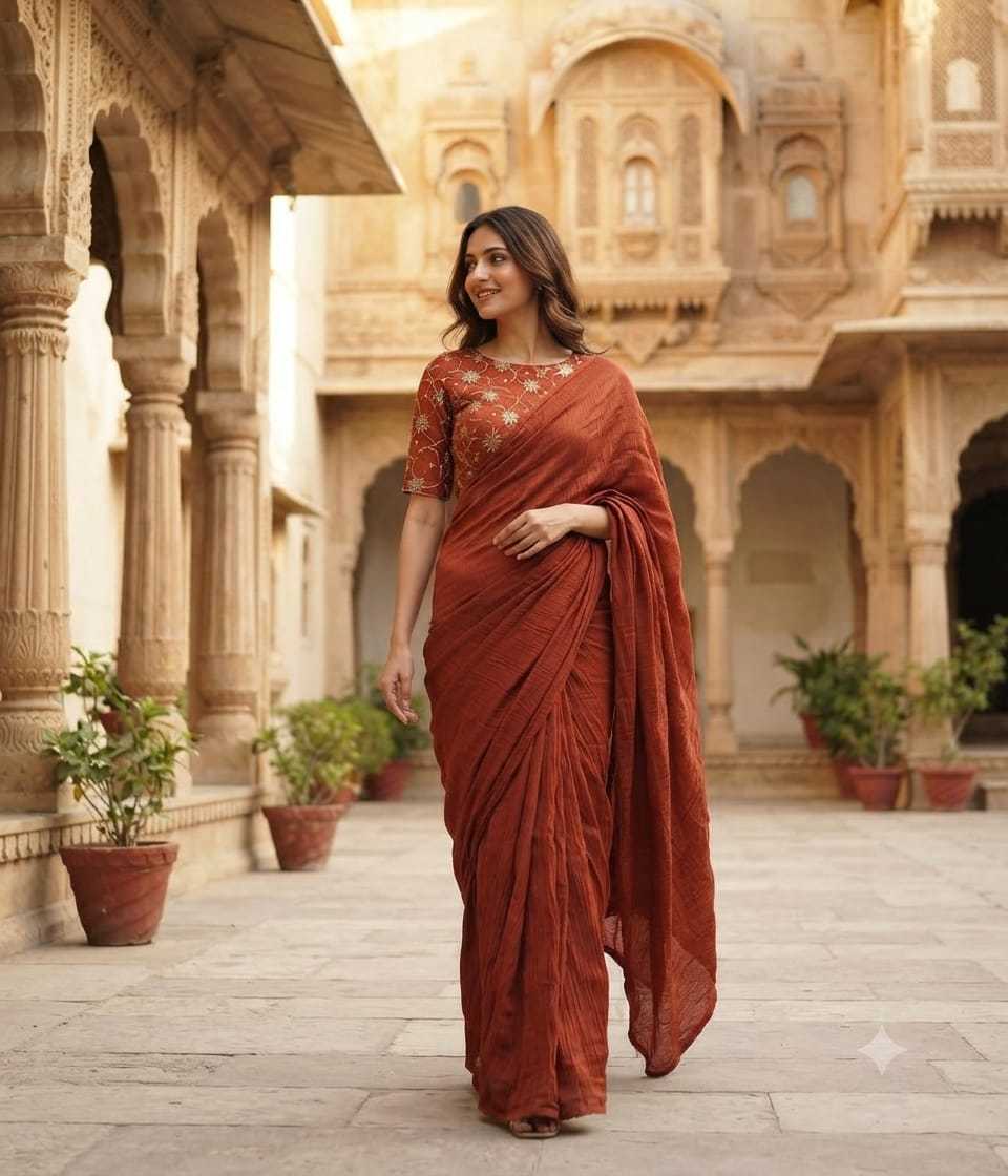 Mono Slub Designer Saree