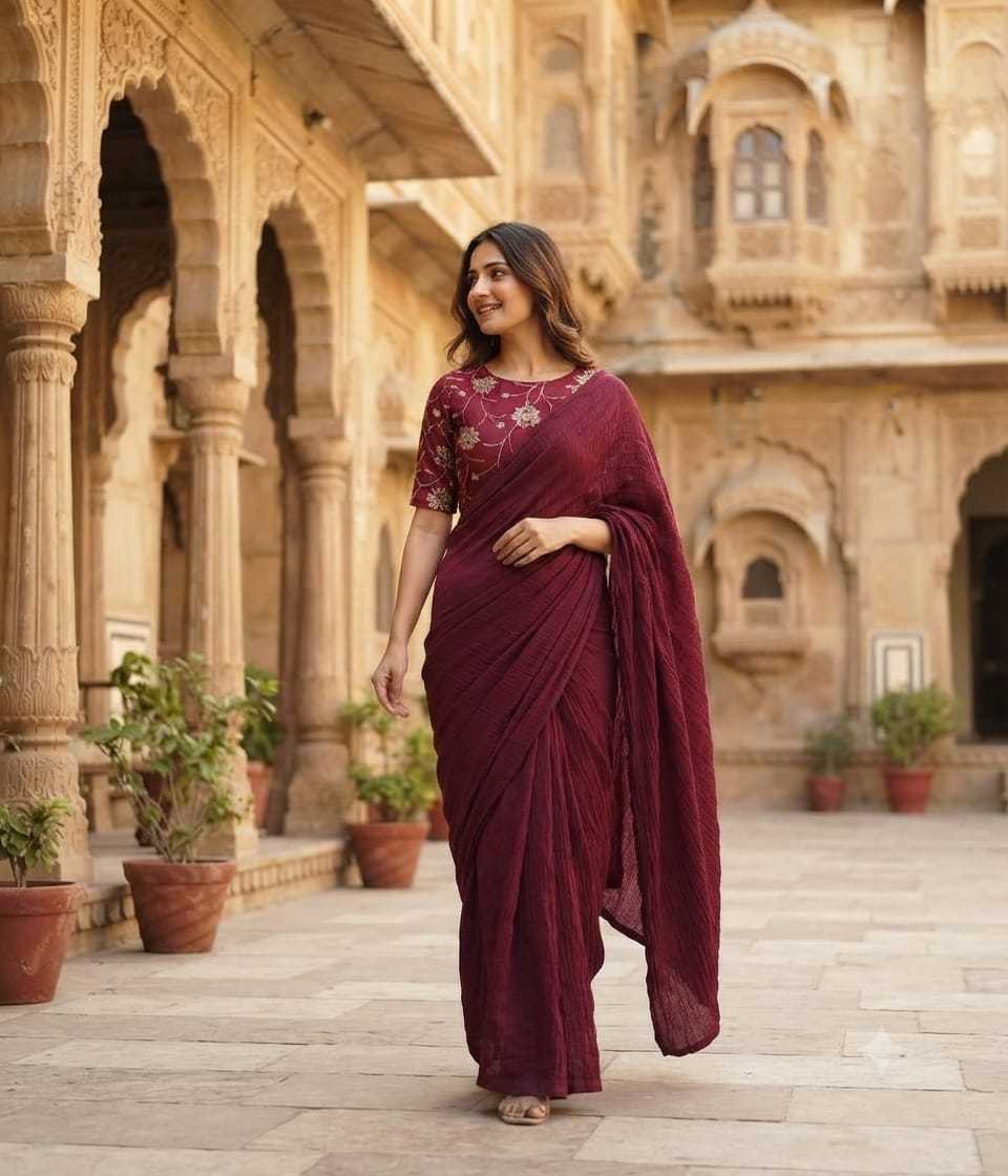 Mono Slub Designer Saree