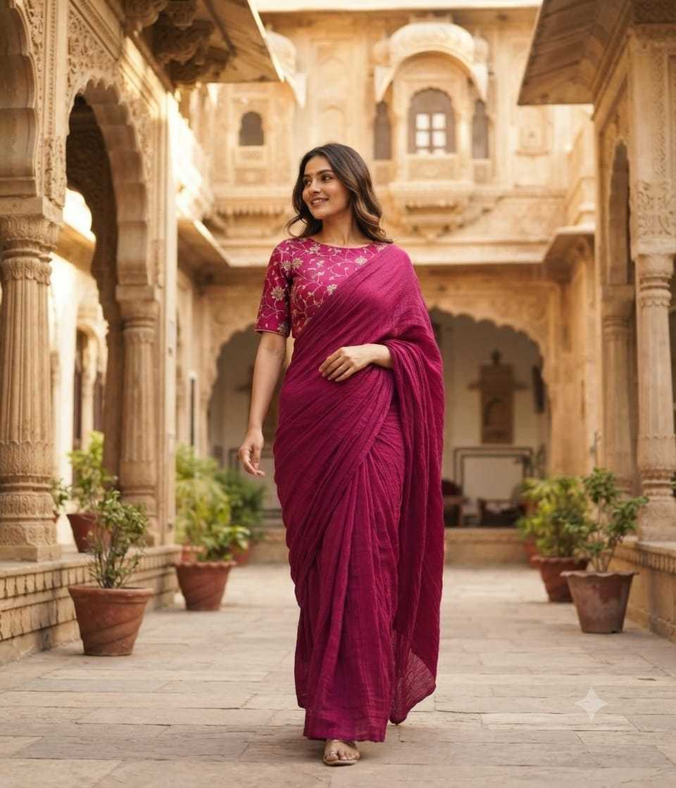 Mono Slub Designer Saree