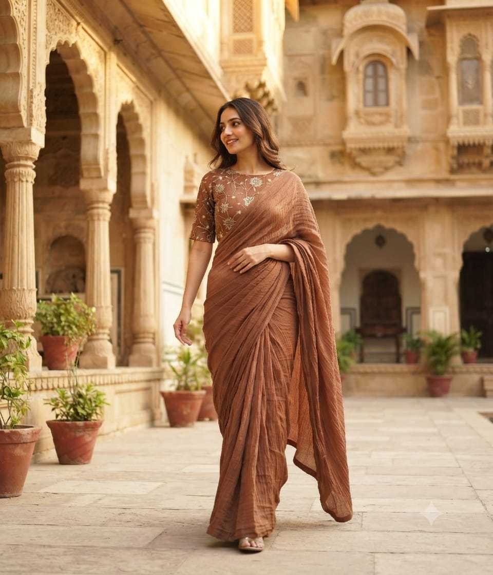 Mono Slub Designer Saree