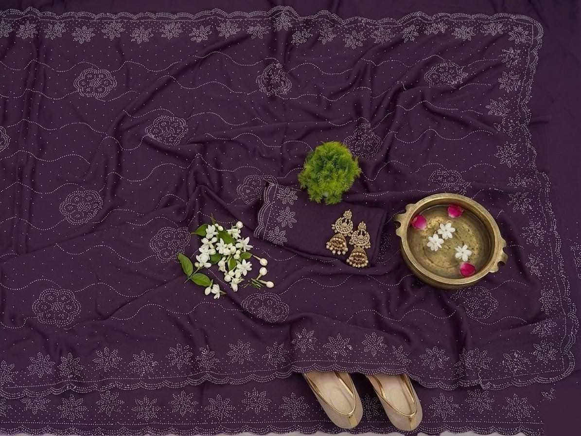 Soft Vichitra Designer Saree in Morpich