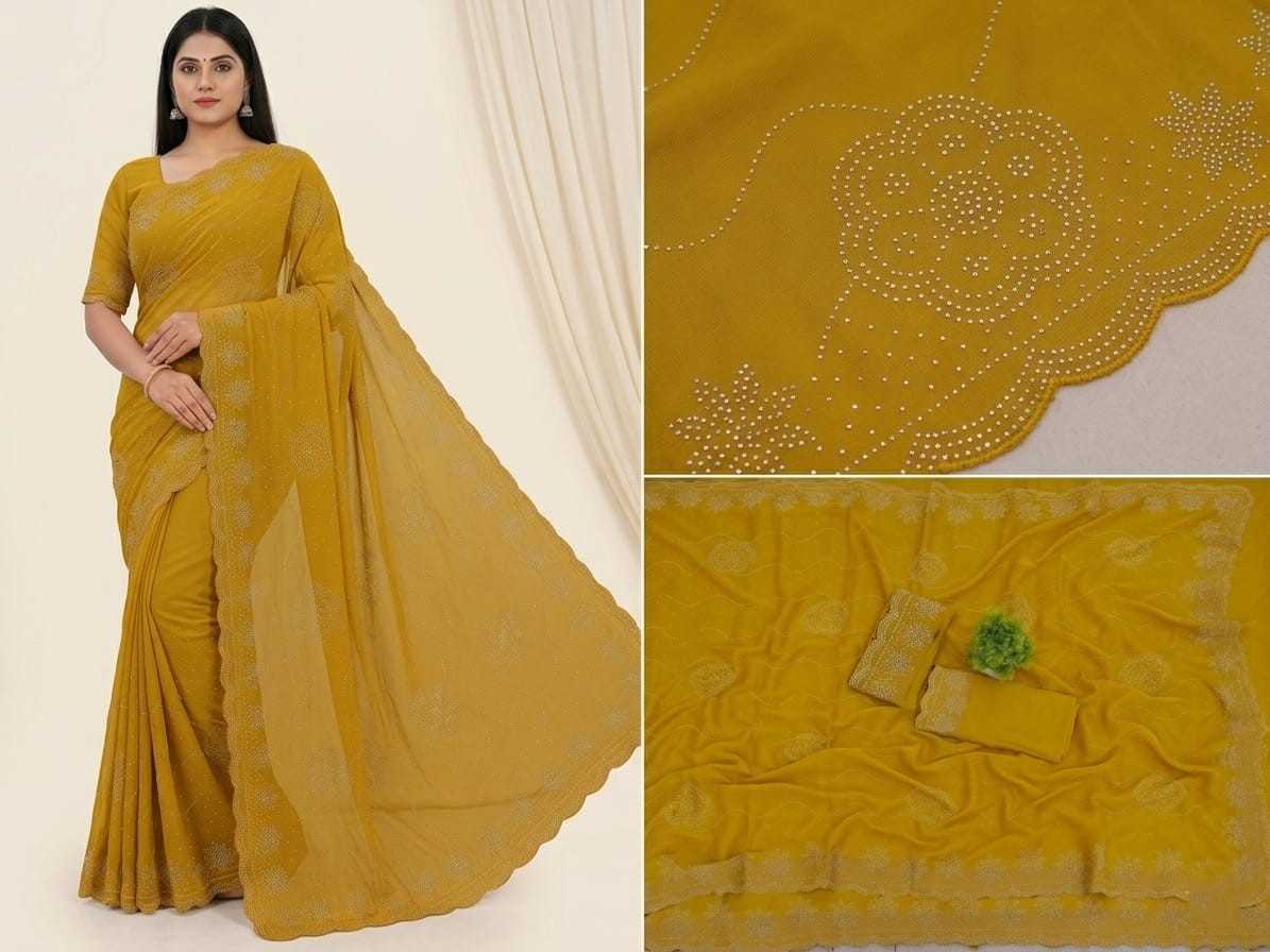 Soft Vichitra Designer Saree in Morpich