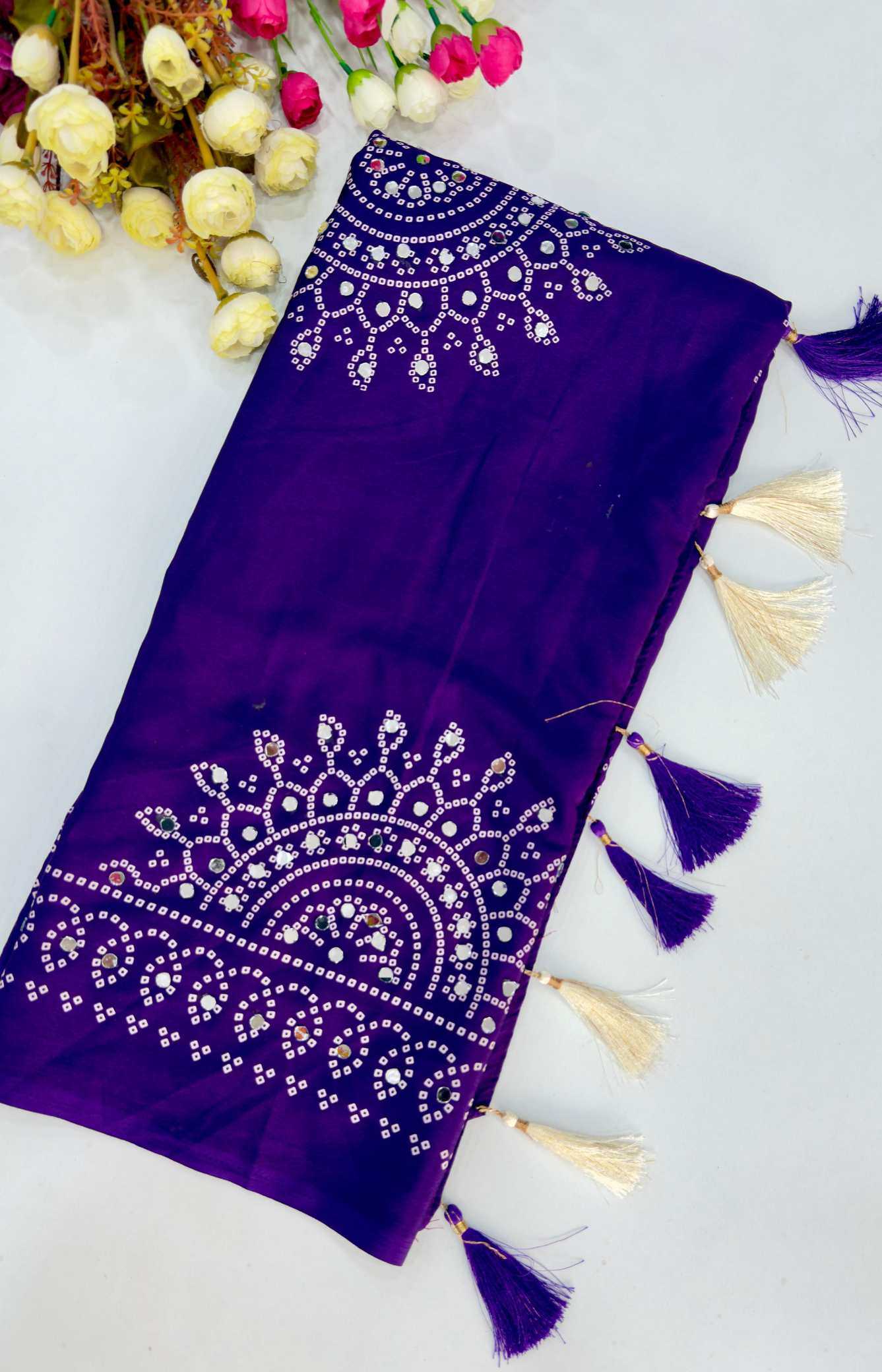 Satin Ajrakh Saree