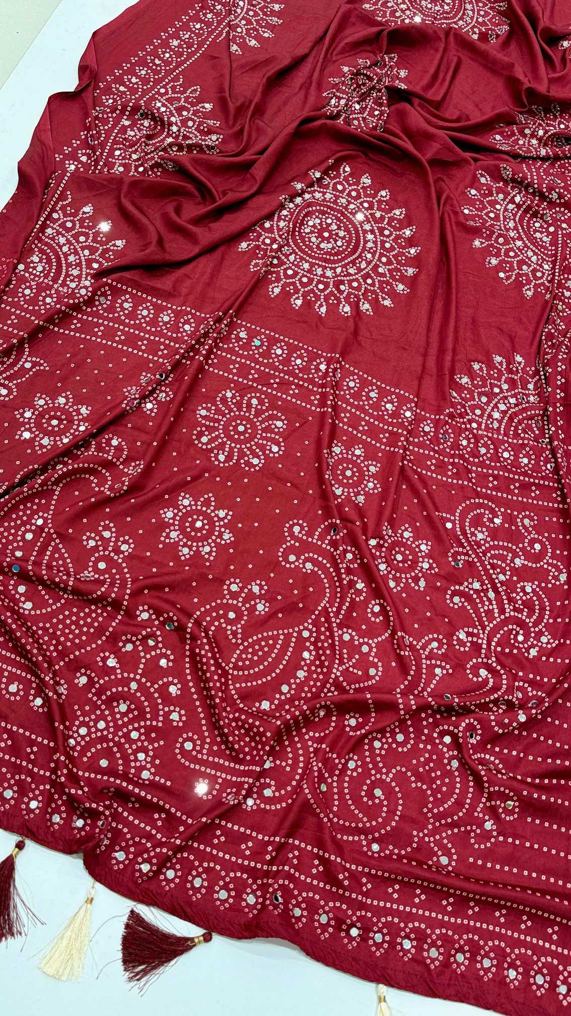 Satin Ajrakh Saree
