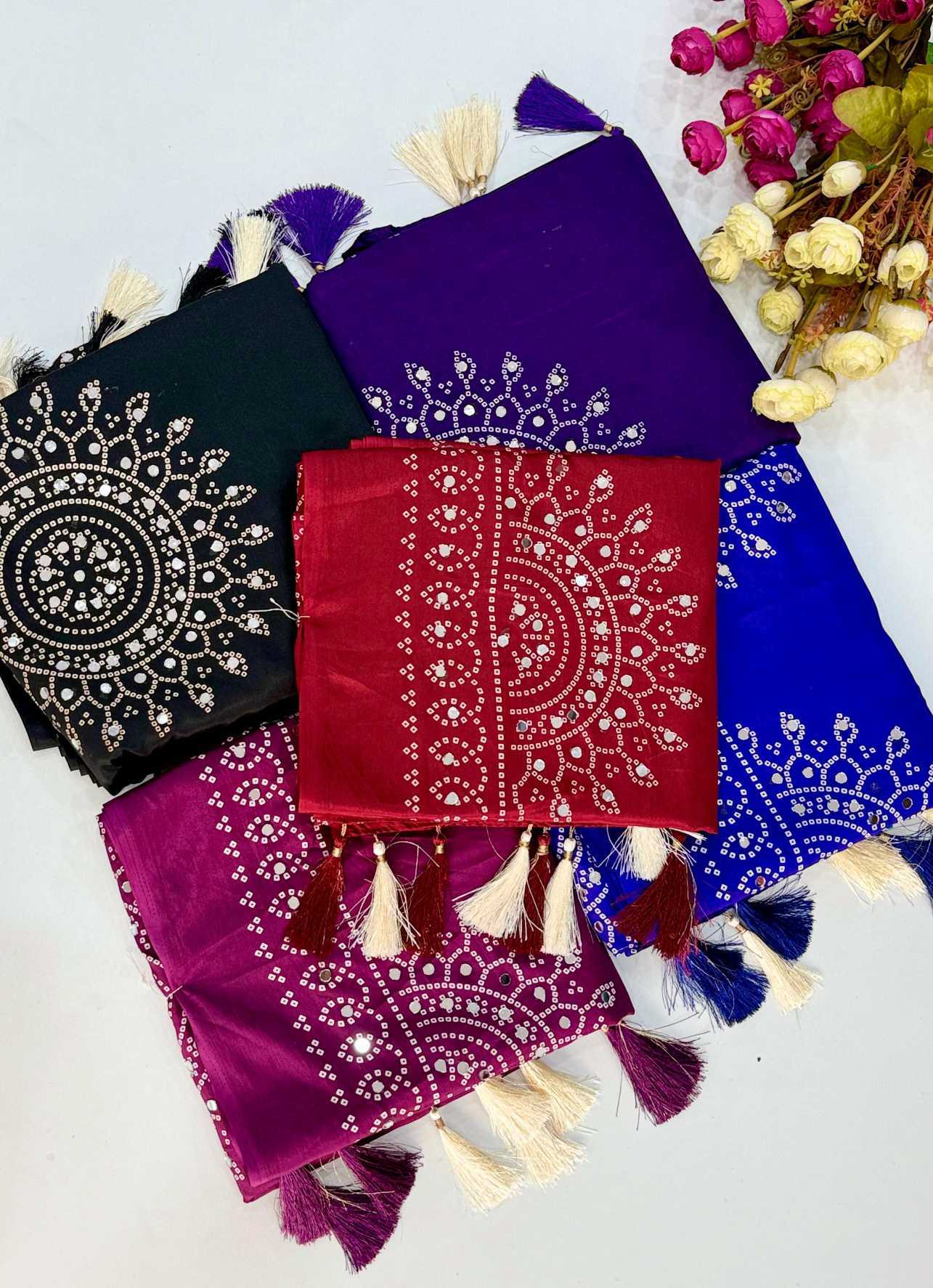 Satin Ajrakh Saree