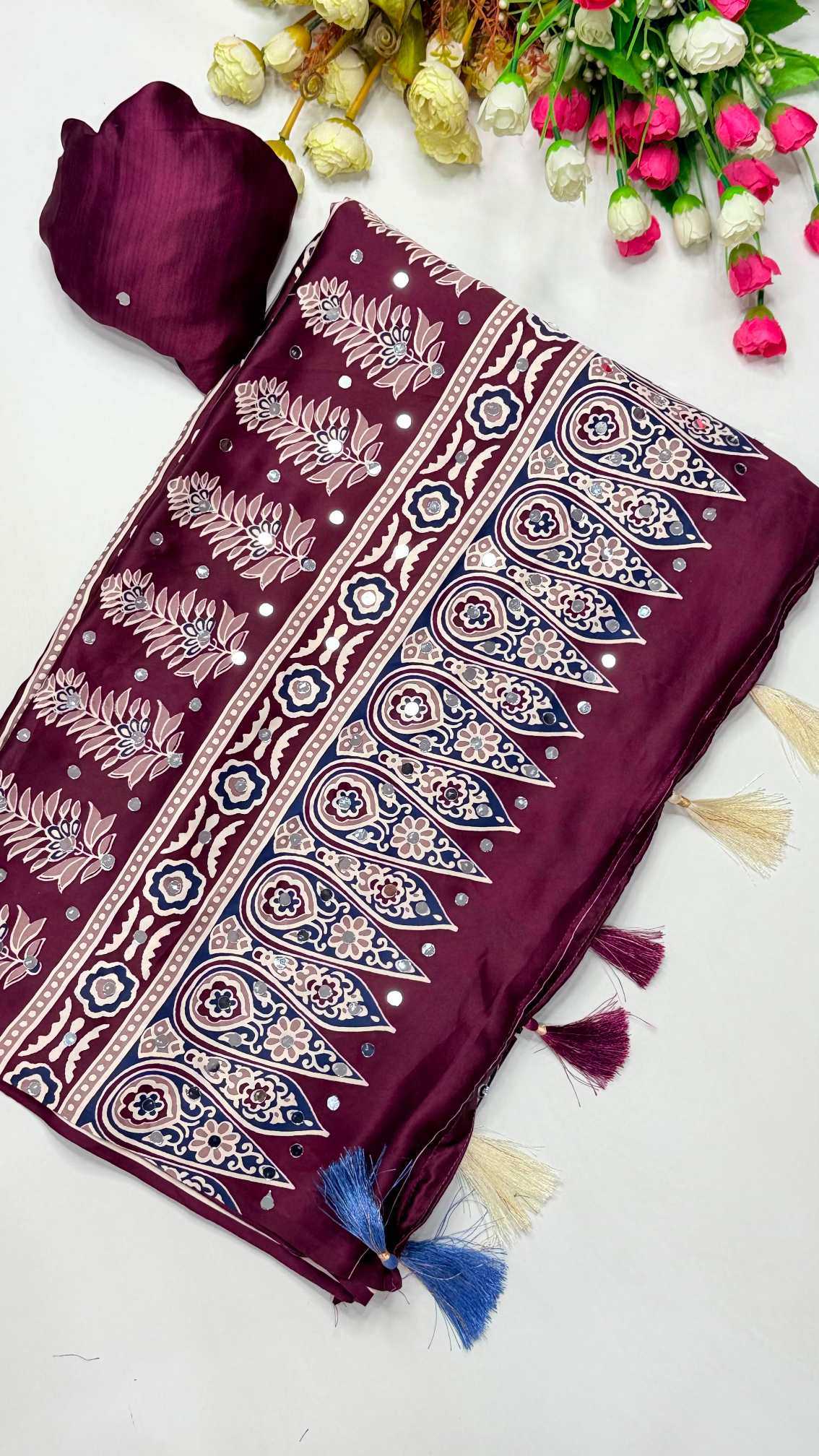 Dull Moss Ajrakh Saree
