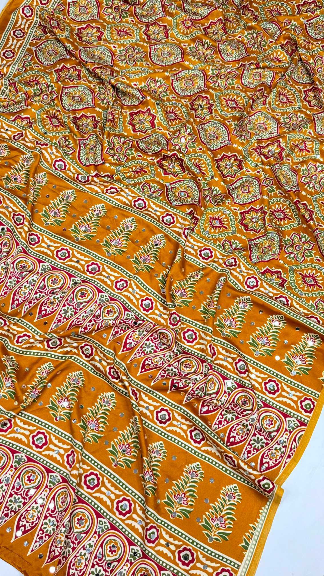 Dull Moss Ajrakh Saree