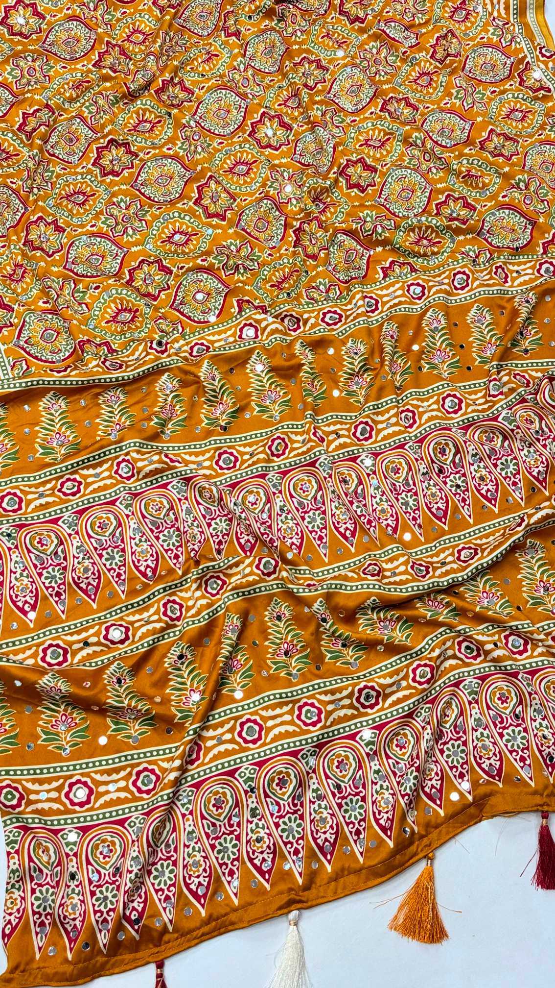 Dull Moss Ajrakh Saree