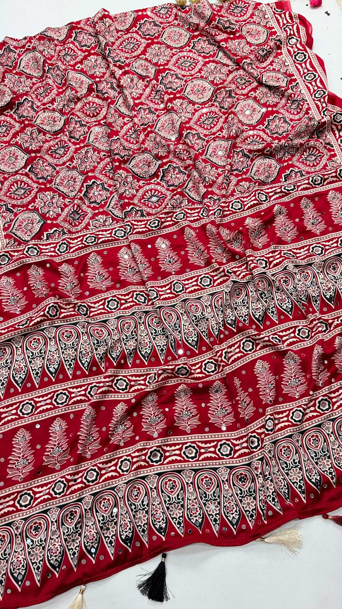 Dull Moss Ajrakh Saree