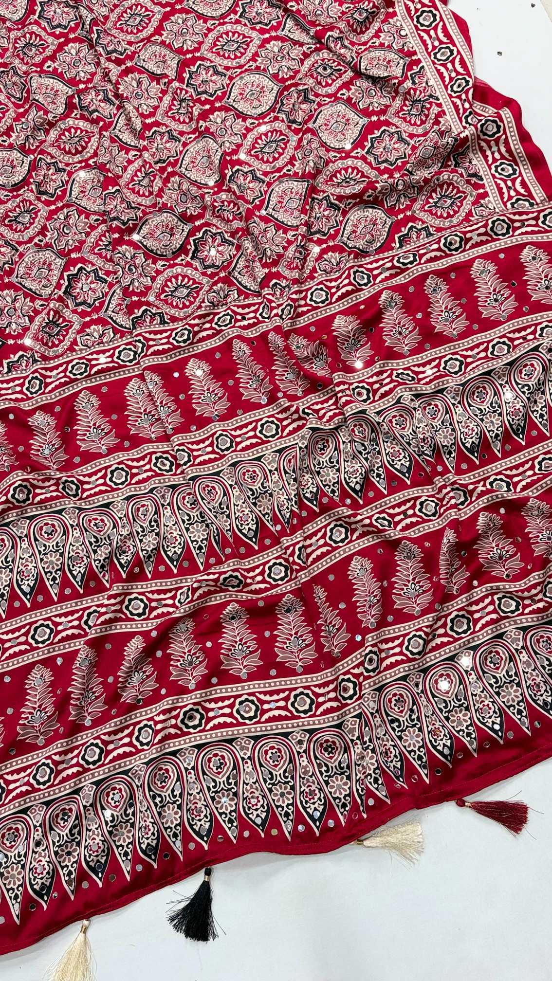 Dull Moss Ajrakh Saree