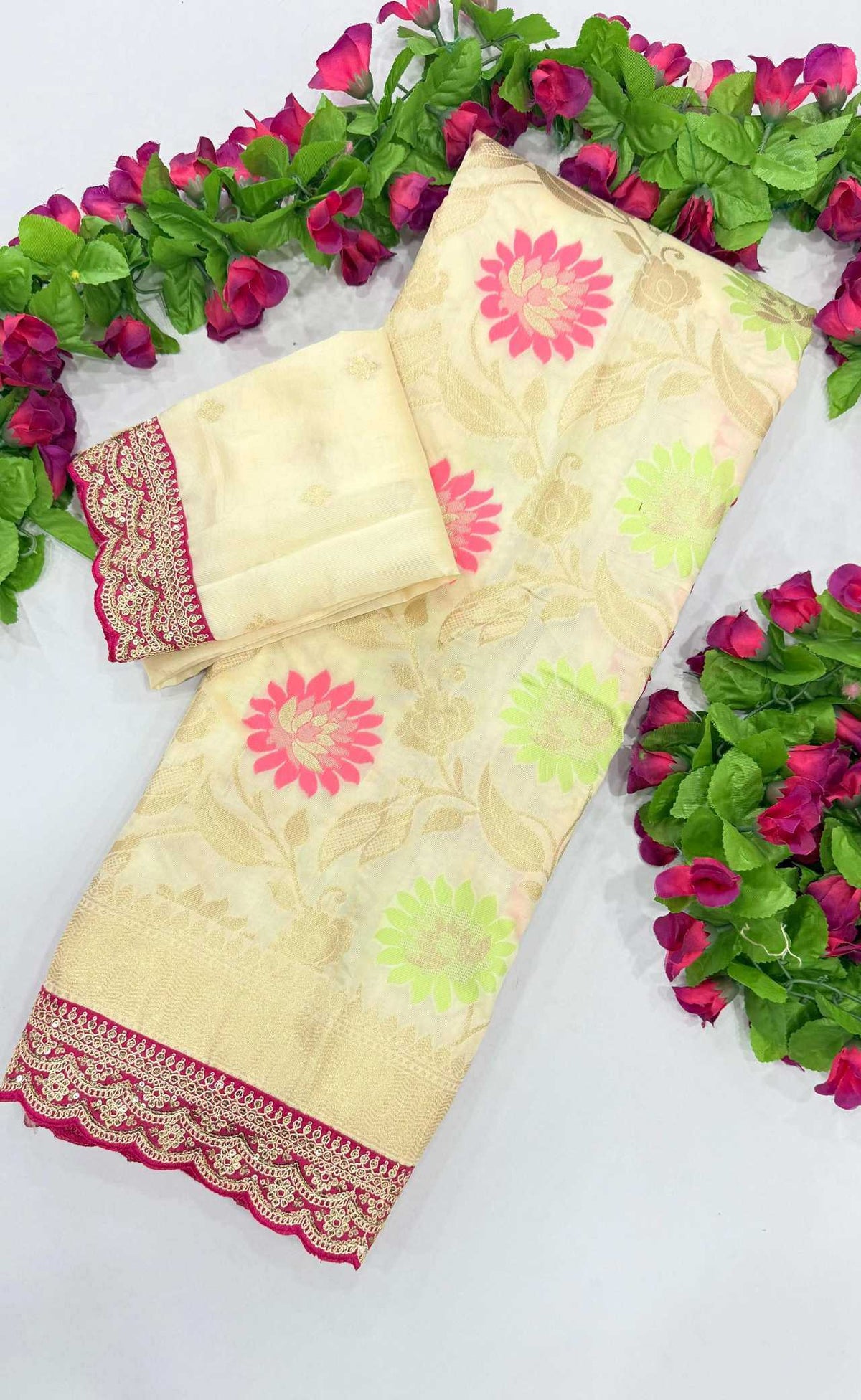 Nylon Designer Silk Saree