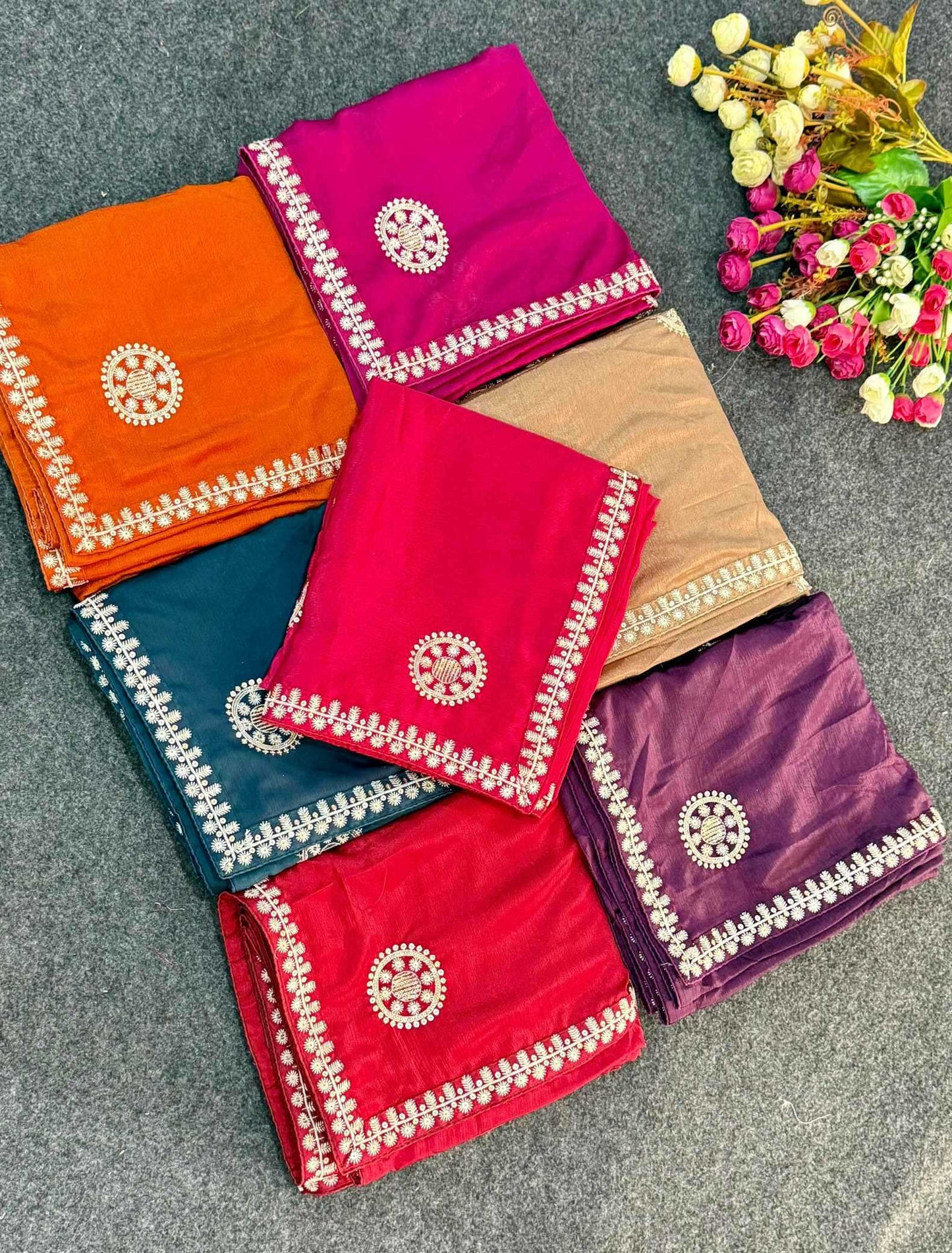 Chinon Silk Designer Saree