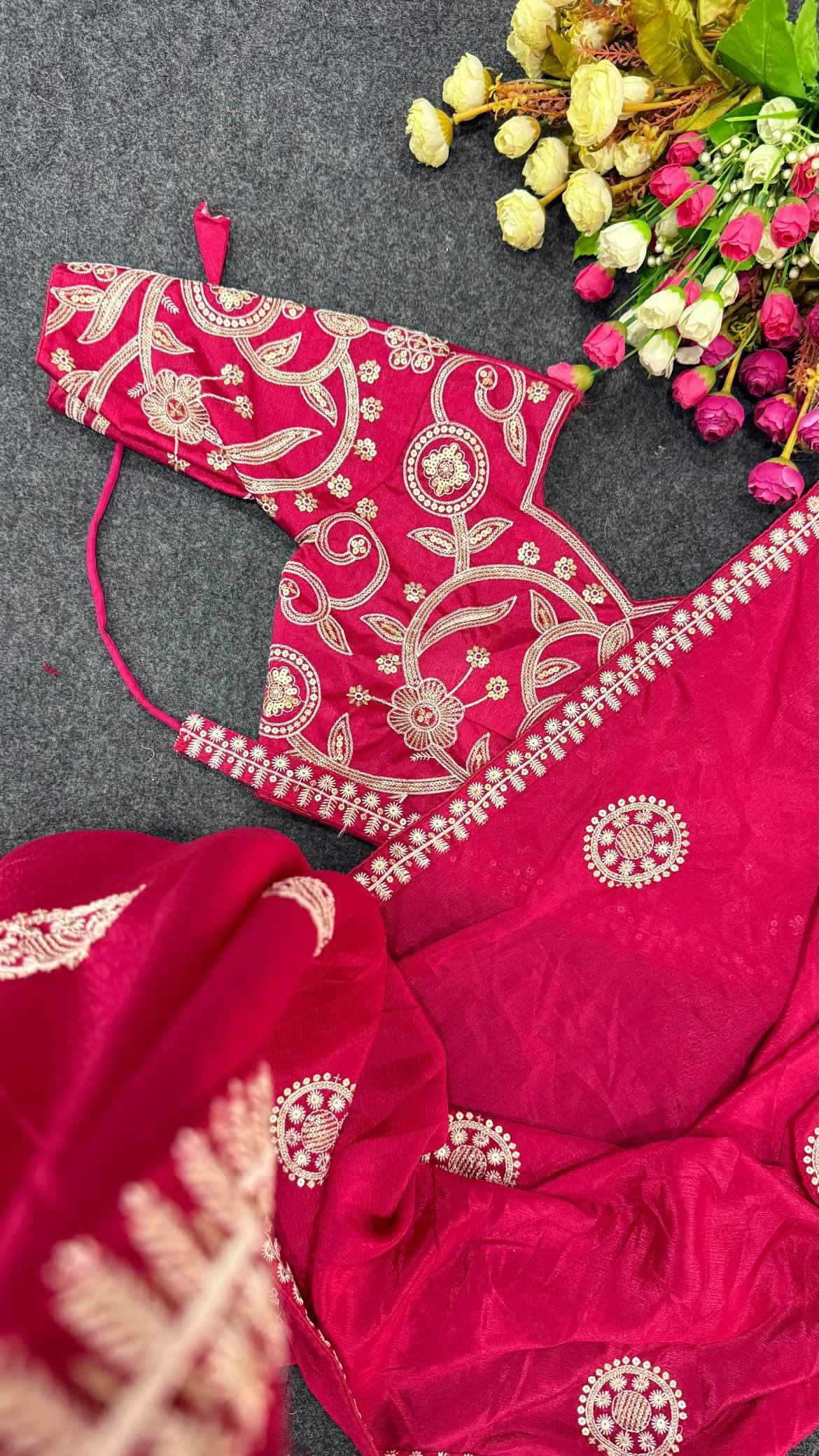 Chinon Silk Designer Saree
