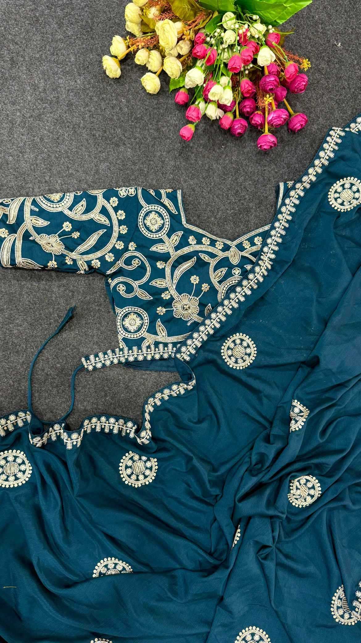 Chinon Silk Designer Saree