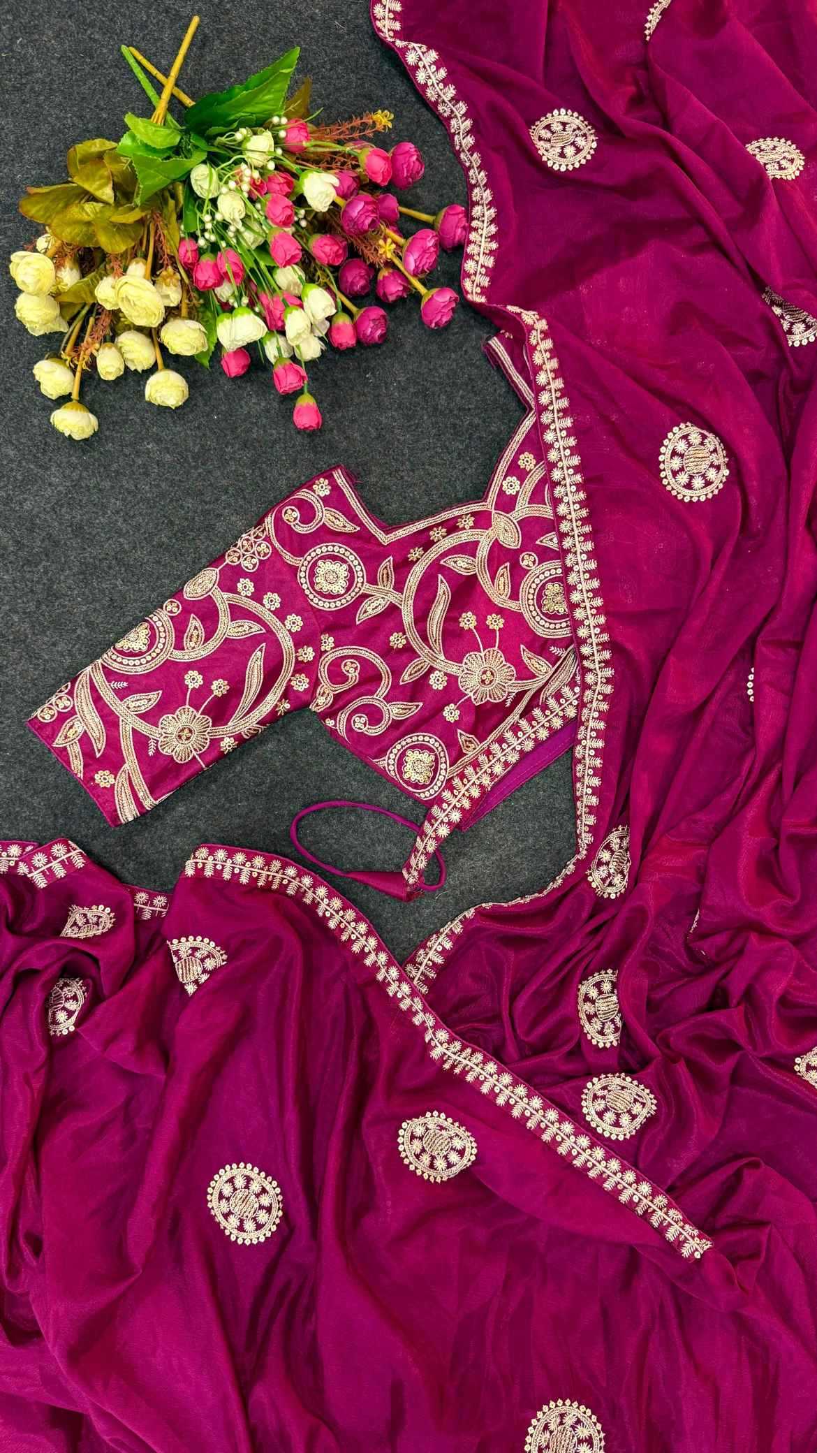 Chinon Silk Designer Saree