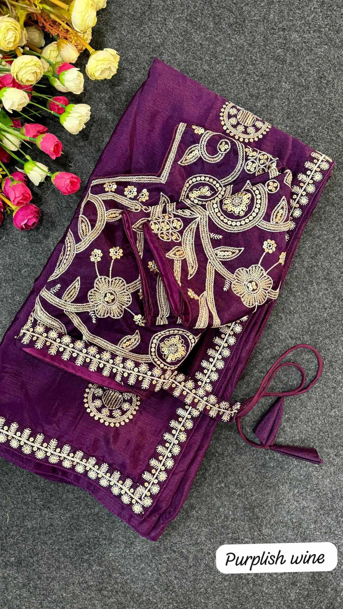 Chinon Silk Designer Saree