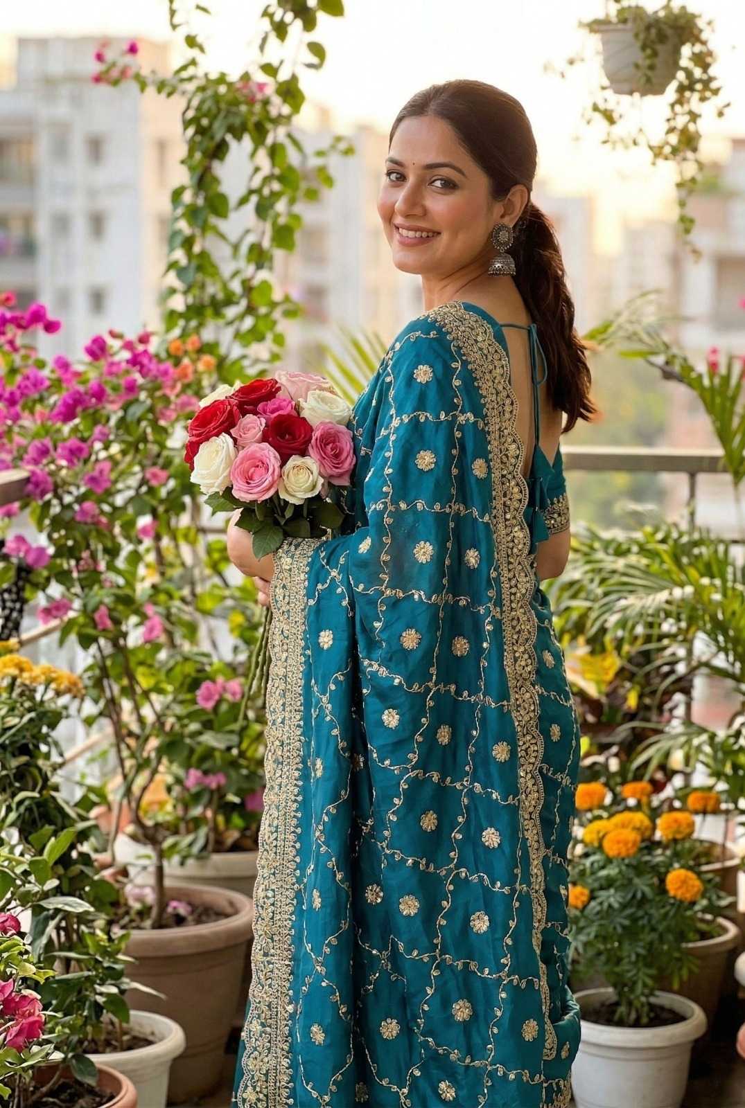 Satin Designer Saree