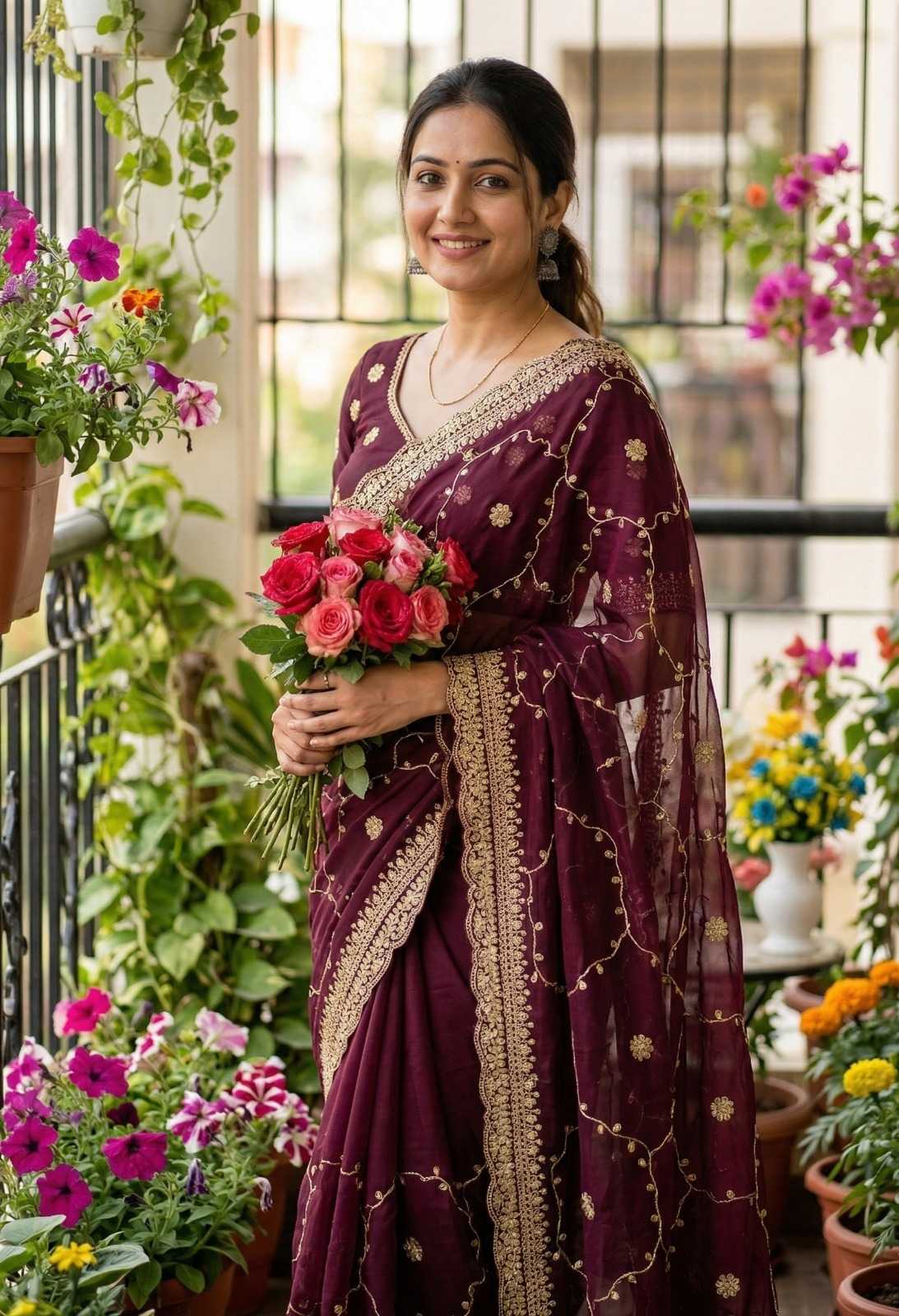Satin Designer Saree