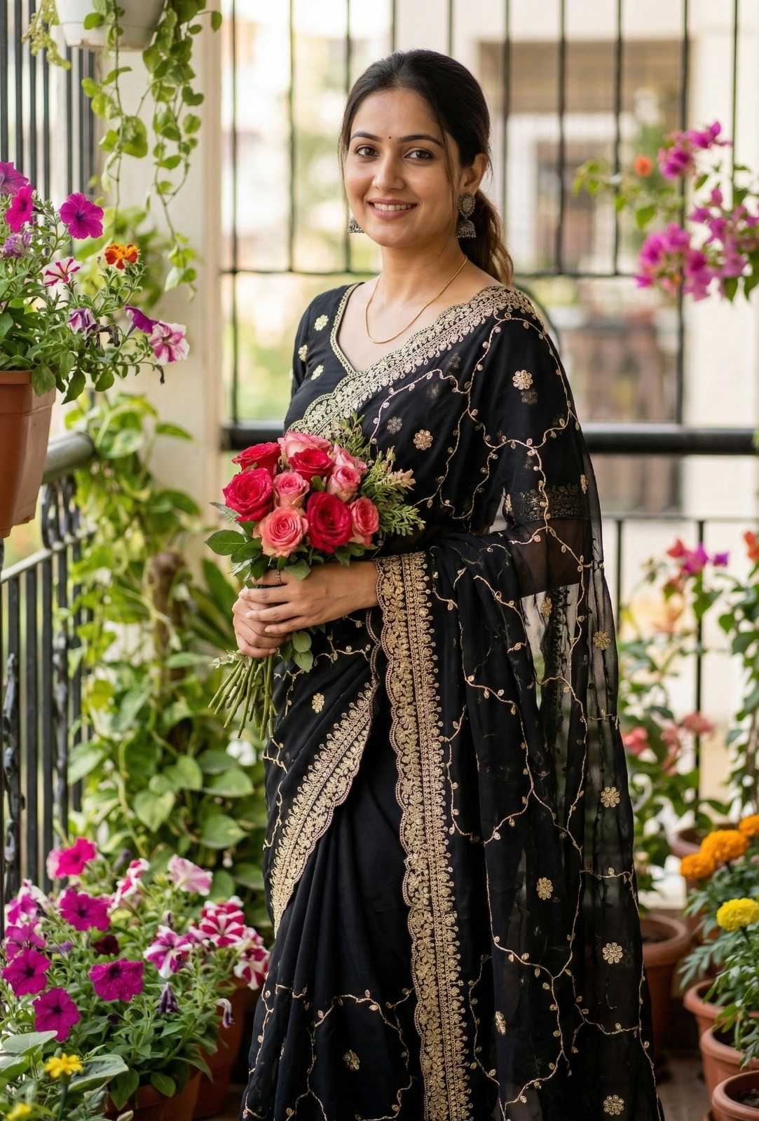 Satin Designer Saree