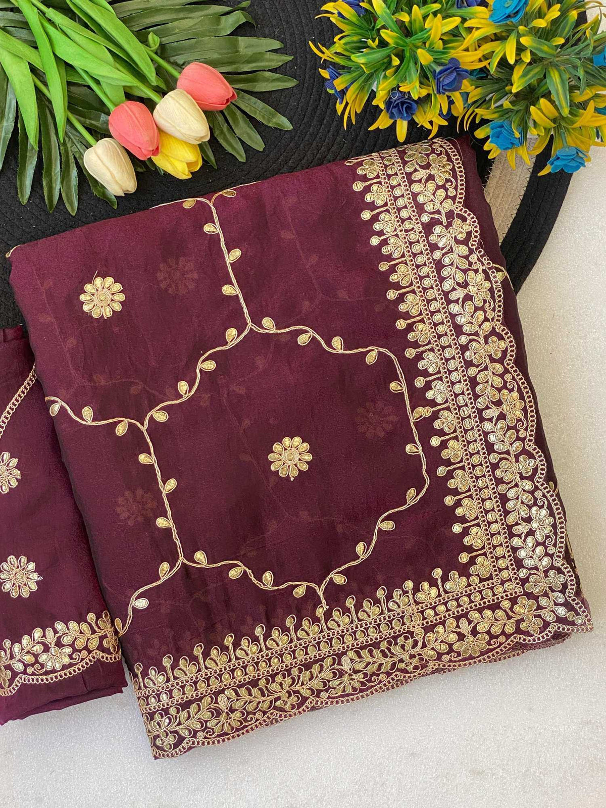 Satin Designer Saree